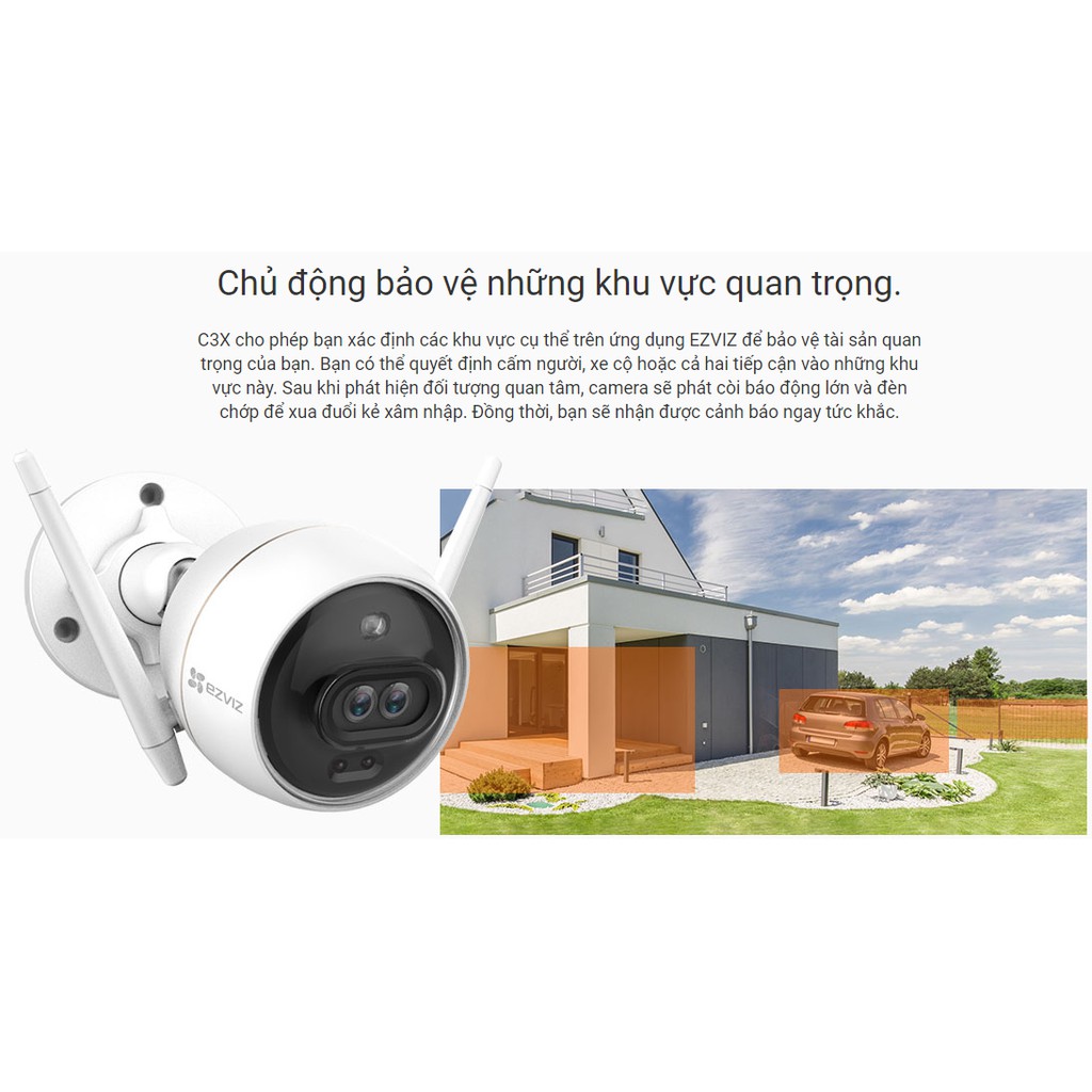 Camera EZVIZ C3X CS-CV310 2.0Mpx, ghi hình màu ban đêm, tích hợp AI