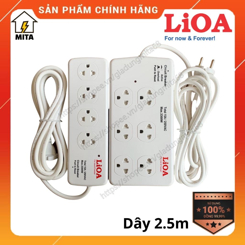 Ổ cắm điện LiOA công suất lớn NEW 4 lỗ, 6 lỗ dây dài 2.5m công suất 3300W
