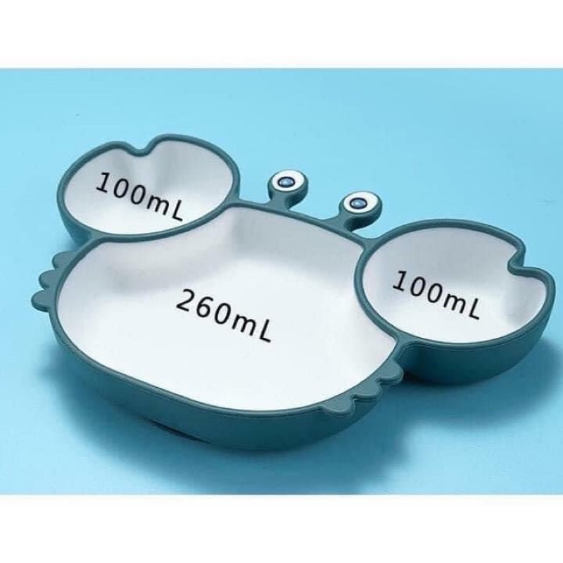 Khay Ăn Dặm Silicon Chống Đổ Hình Cua Ngộ Nghĩnh Hàng Có Hộp