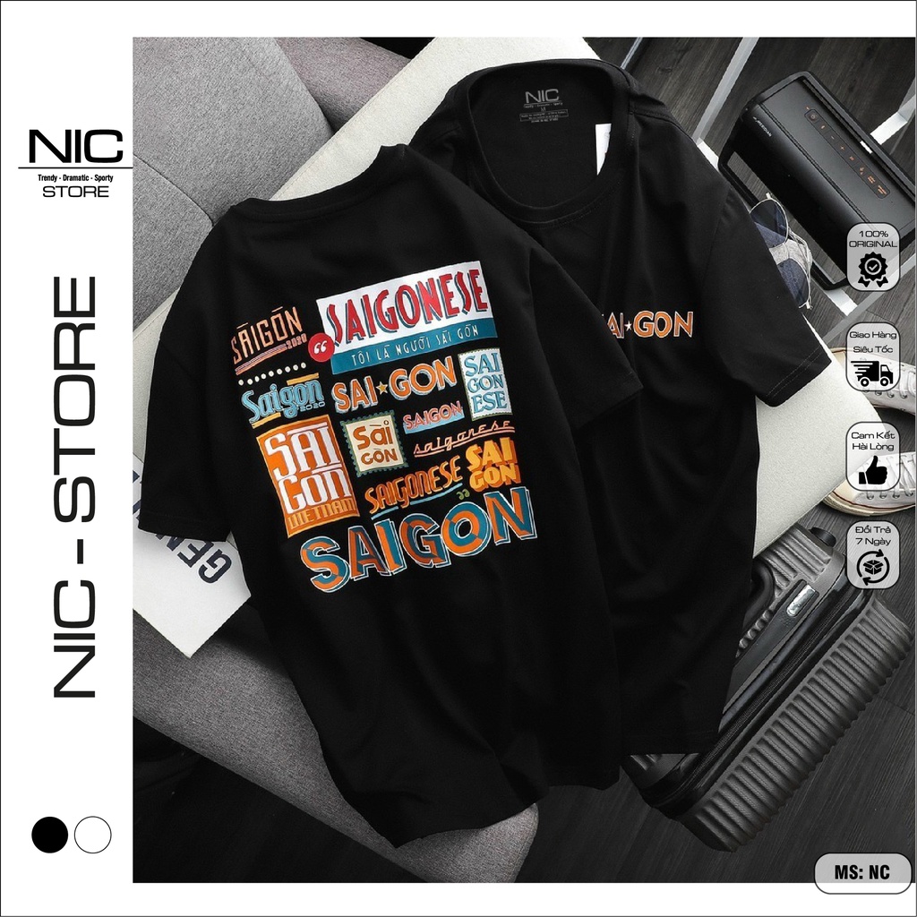 Áo thun unisex SÀI GÒN  - form rộng tay lỡ - Áo phông tay lửng nam nữ streetwear cotton mịn siêu thấm hút.