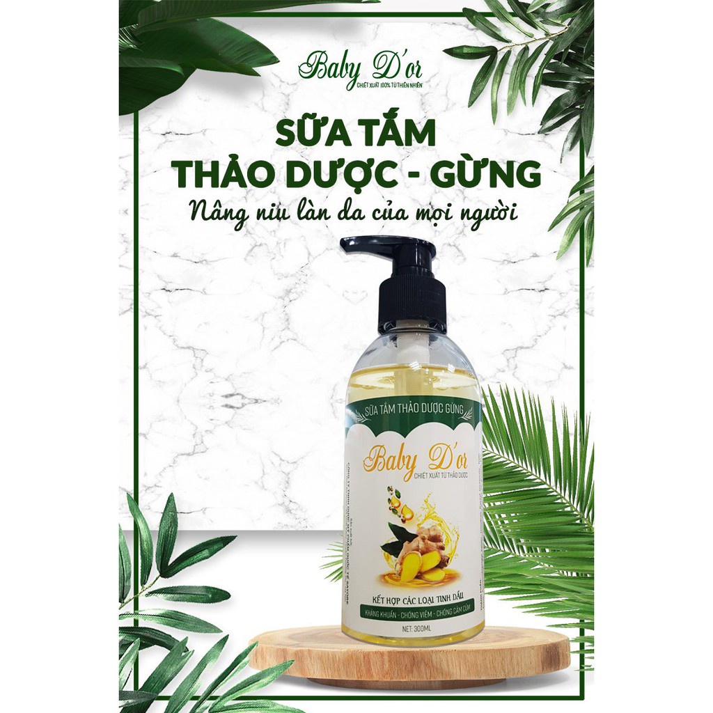 Sữa Tắm Thảo Dược Gừng Baby D'or Kháng Khuẩn Cho Làn Da Bé 300ml
