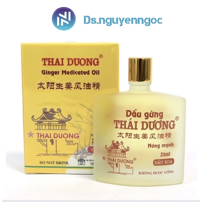 Dầu gừng Thái Dương chính hãng chai 24ml