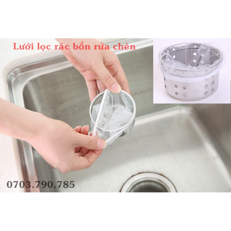 Combo 10-30-50-100 Túi Lưới Lọc Rác Bồn Rửa Chén