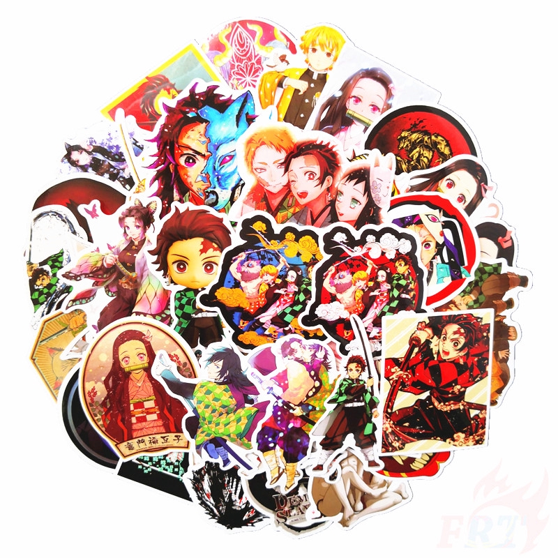 ❉ Demon Slayer: Kimetsu no Yaiba - Series 02 Giấy và decal dán tường ❉ 50Pcs/Set Anime Mixed Skateboard Doodle Stickers