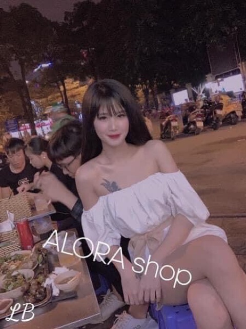 [XU HƯỚNG HÈ] Set áo trễ vai, kiểu đẹp, kết hợp quần sooc be, phong cách sành điệu, giao hàng nhanh, freeship