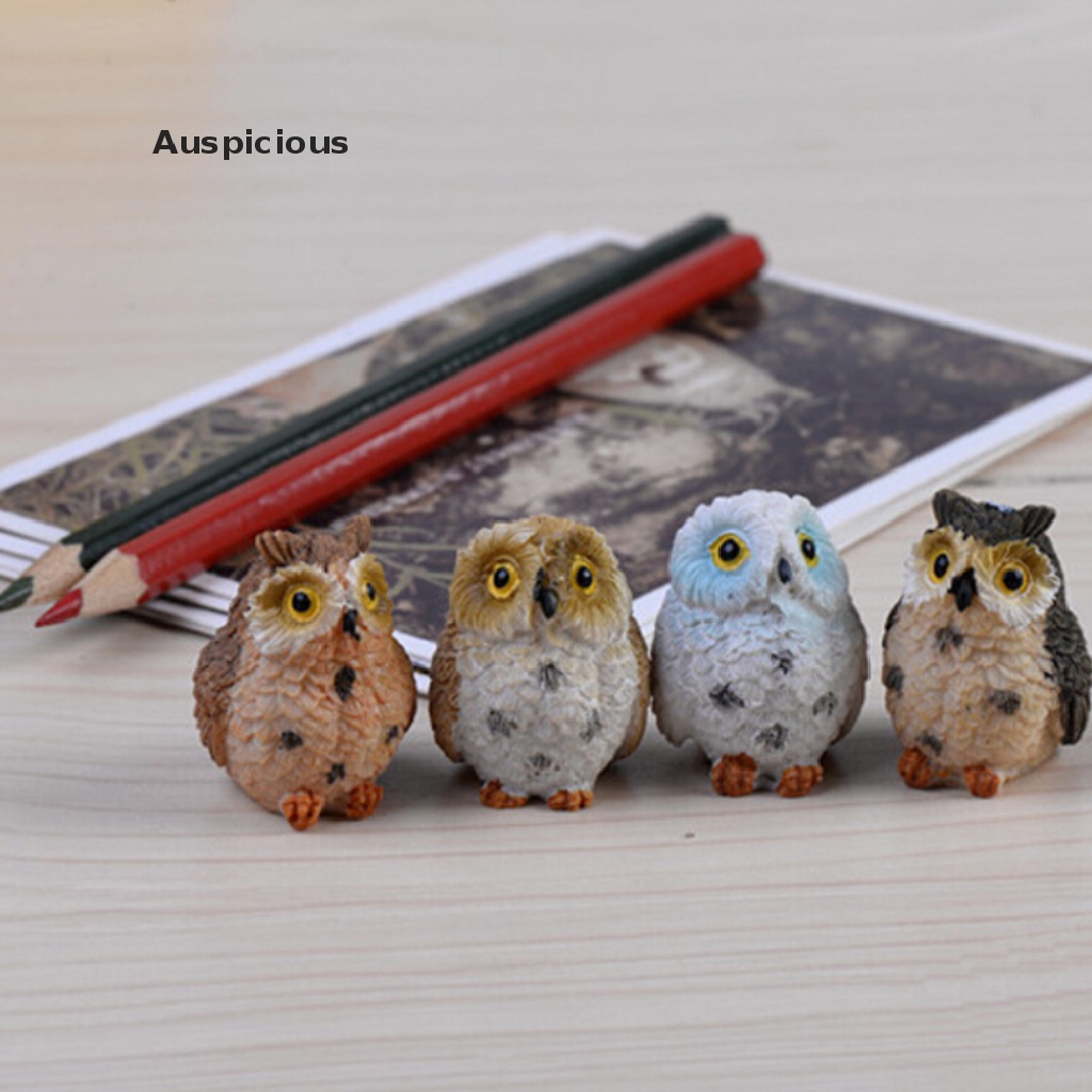 Mô hình chim cú trang trí bàn làm việc/ cây bonsai DIY