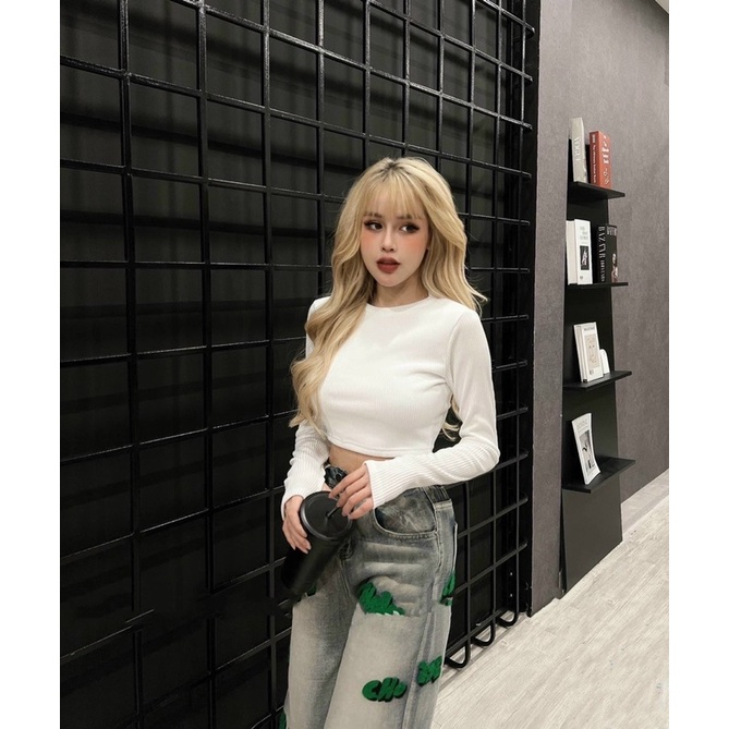 ÁO THUN TĂM TAY DÀI XỎ NGÓN DÁNG CROPTOP NĂNG ĐỘNG MS11289 (G2-4)