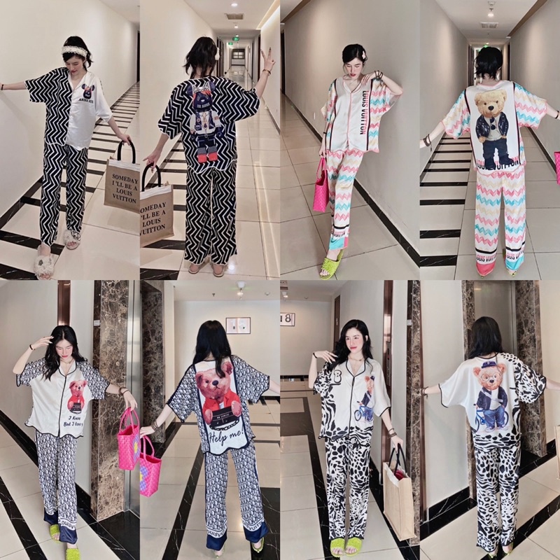 Pijama lụa SATIN cao cấp giá rẻ siêu xinh, siêu sang ạ🥰