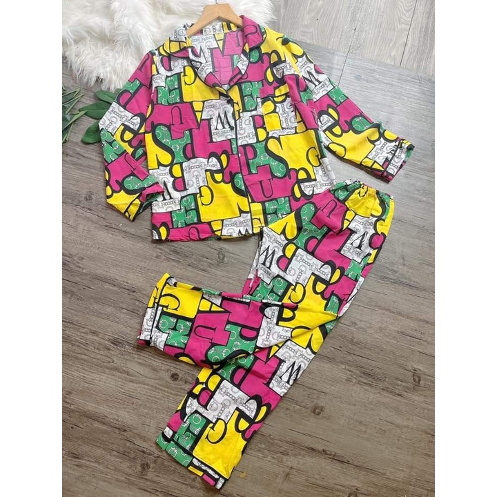 Set bộ pyjama pijama pizama lụa mềm