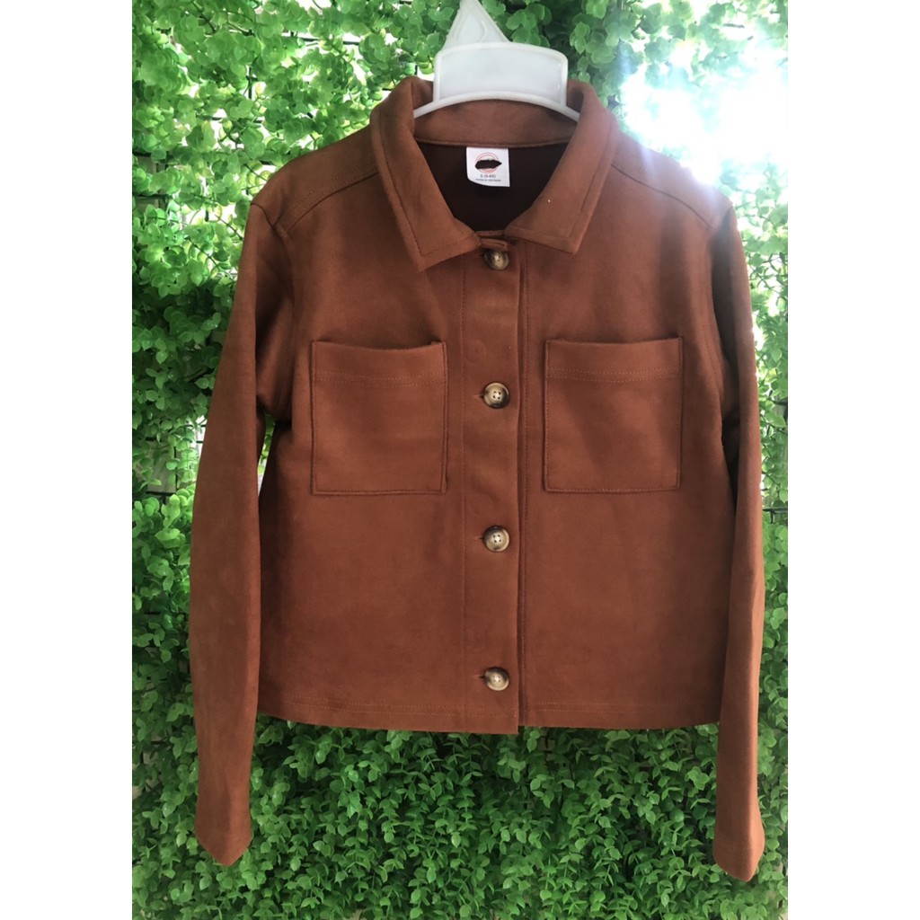 Áo khoác Croptop Da lộn Wonder Nation