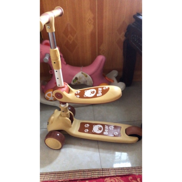 Xe trượt scooter cho bé, Xe chòi chân trẻ em cao cấp hình gấu