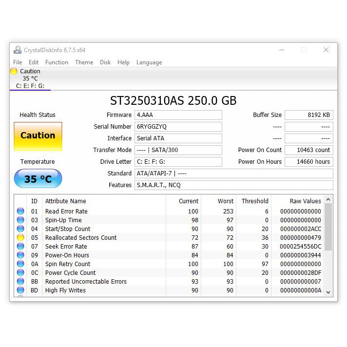 Ổ Cứng HDD Máy tính PC/Laptop chuẩn SATA 250G 500G 1T Caution Kĩ Thuật 20