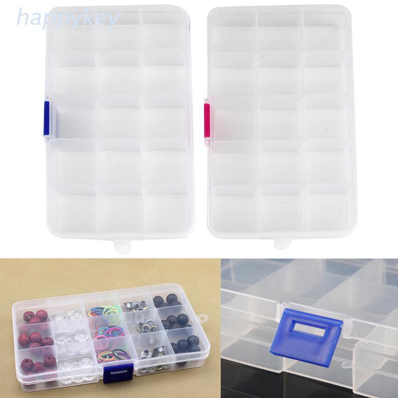Hộp nhựa 15 ngăn đựng trang sức thiết kế trong suốt tiện dụng