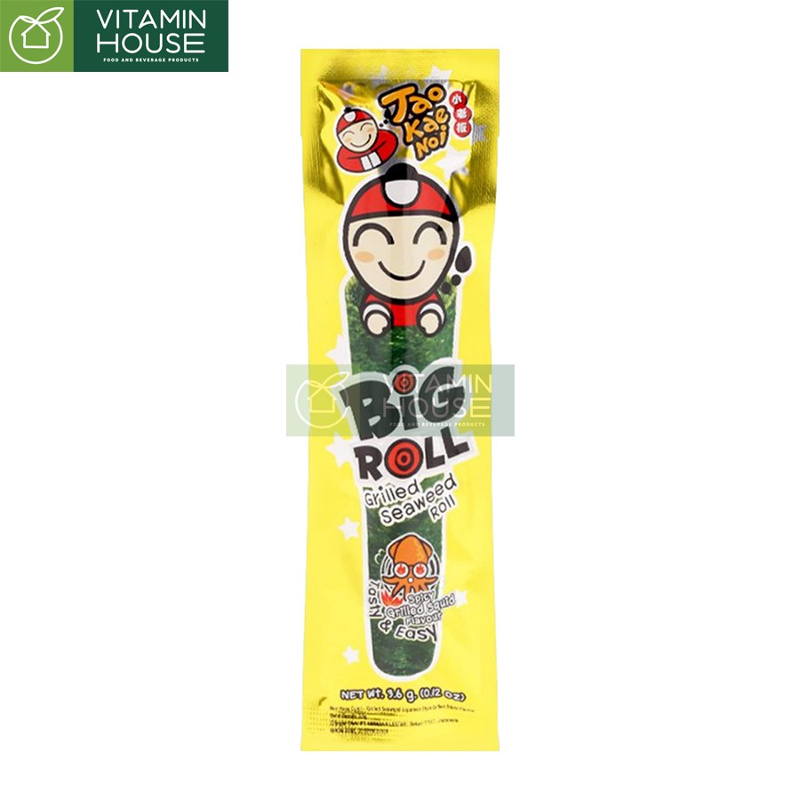 Snack Rong Biển Cuộn Vị Mực Cay Tao Kae Noi Big Roll 3g [Vitamin House]