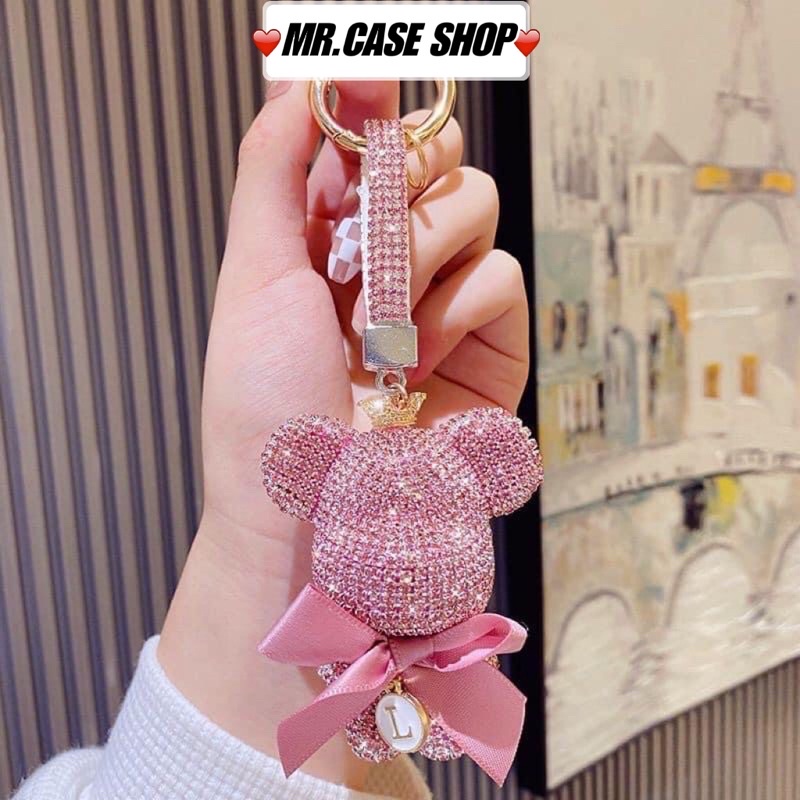 [Mẫu Mới] Móc Khoá Đính Đá Nhân Tạo Hình Gấu Nơ Bự Siêu Lấp Lánh Thời Thượng - Mr.Case
