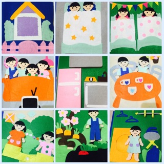 Sách vải handmade chủ đề gia đình ( hình thật)