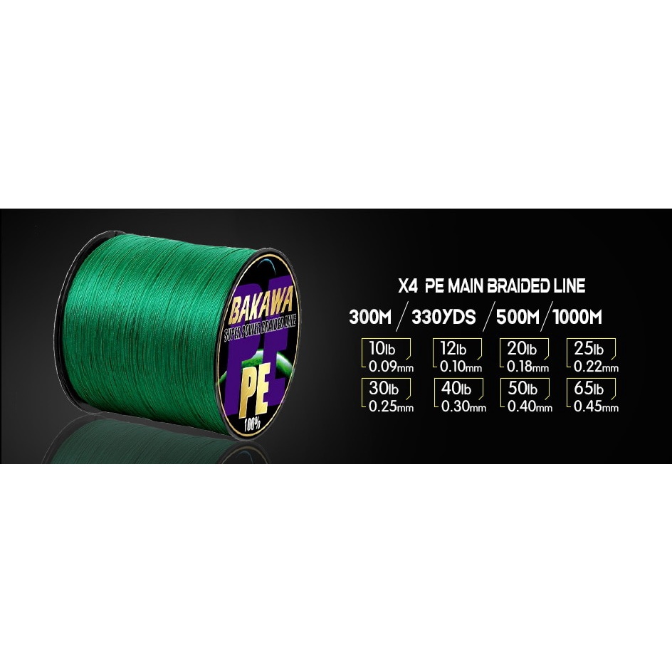 Cuộn Dây Câu Cá Bện 4 Sợi 10-120LB PE 300M