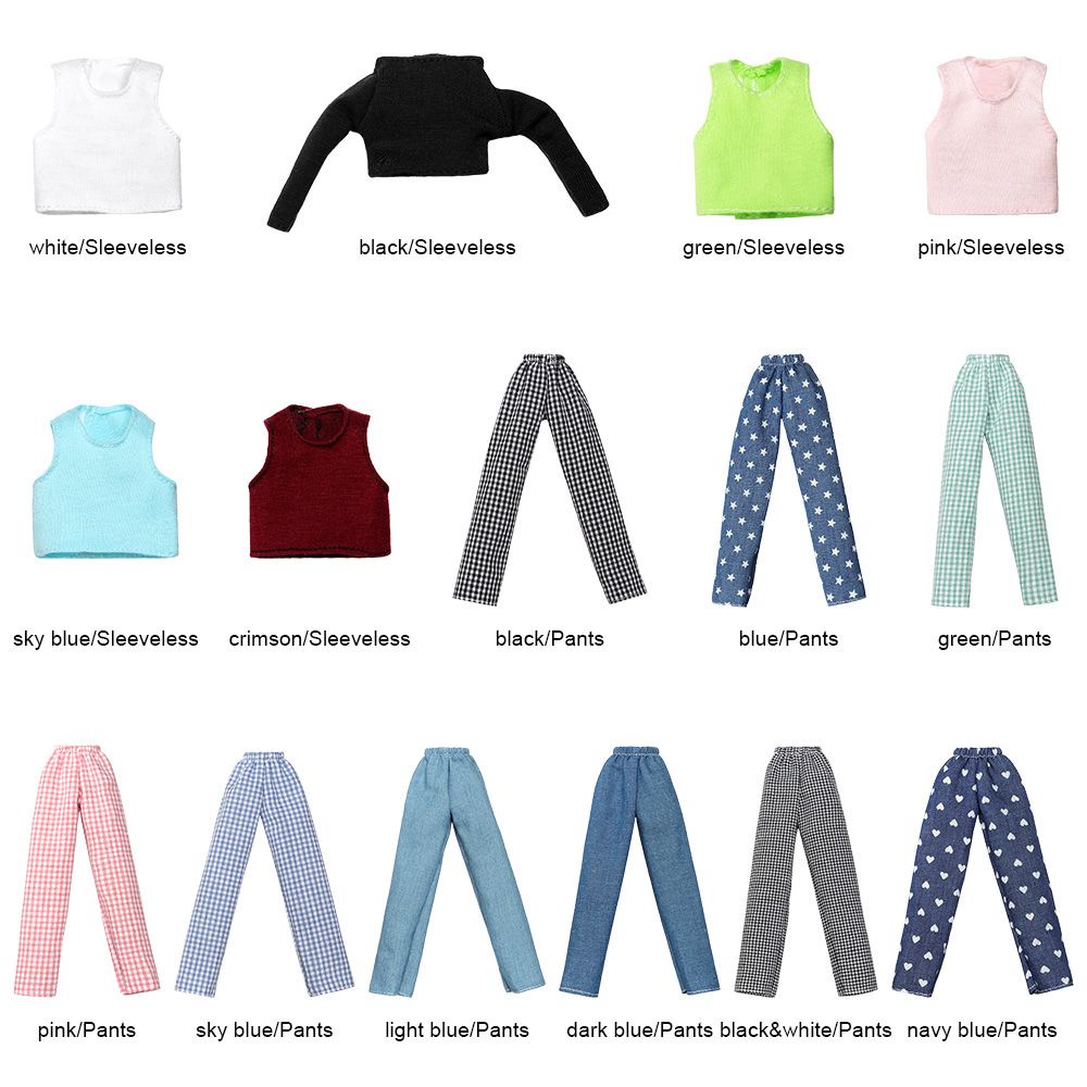 Áo thun sát nách và quần thời trang cho búp bê 29cm