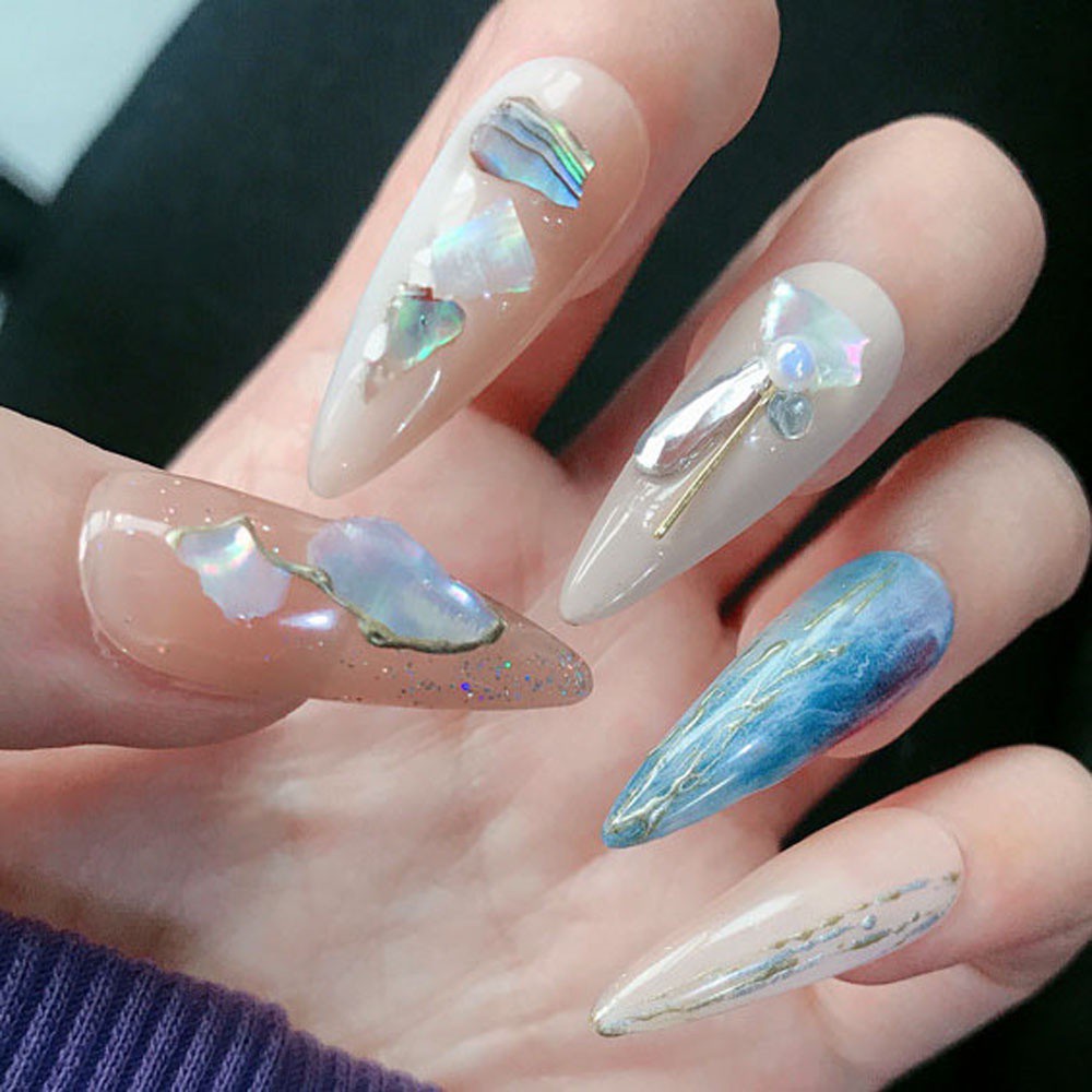 [Hàng mới về] Phụ Kiện Trang Trí Móng Tay Hình Vỏ Sò 3d Mỏng Phong Cách Nhật Bản