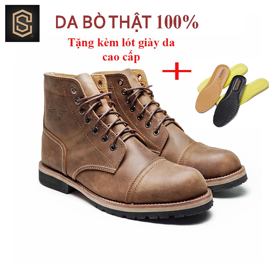 [Mã FAGREAT245 giảm 8% tối đa 50K đơn từ 250K] Boots cao cổ giày da nam CHEAPSTORE CS678 da bò thật cao cấp nhập khẩu