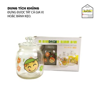 Bộ 2 hủ thủy tinh đôi đựng gia vị, thực phẩm 9036 - Hủ Đựng Gia Vị