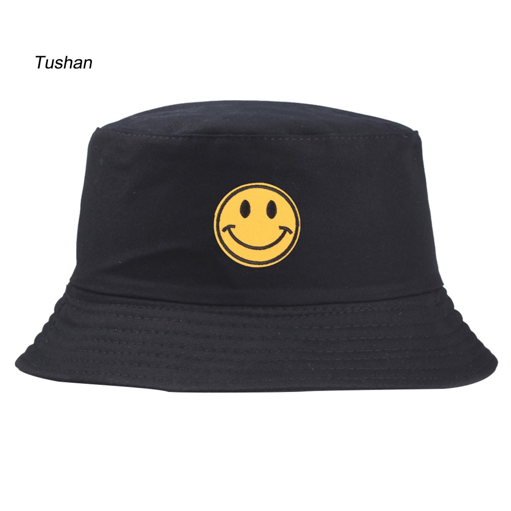 Nón tai bèo thêu hình mặt cười dễ thương cho nam nữ