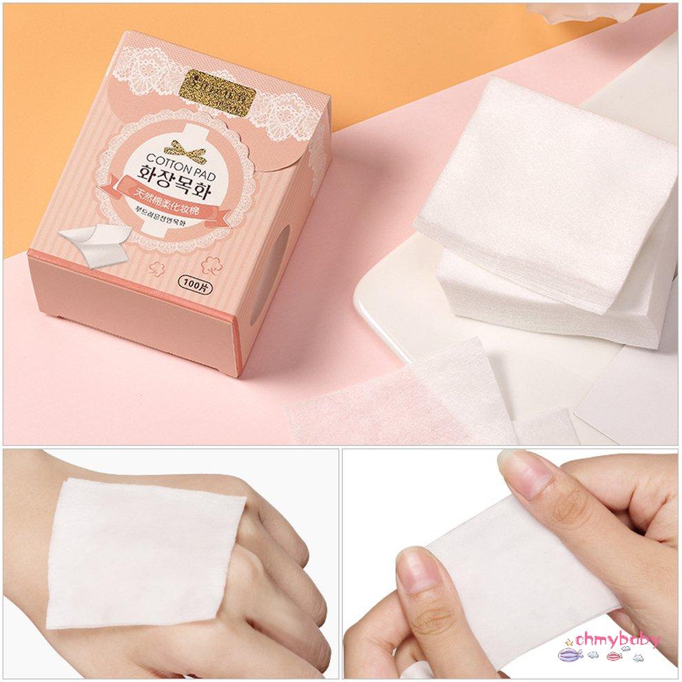 100 cái / hộp Miếng bông tự nhiên dành cho phụ nữ Làm sạch khuôn mặt Miếng bông tẩy trang [8/19]