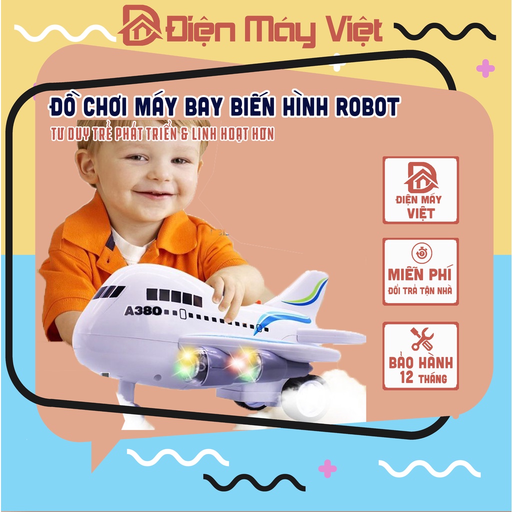 Đồ Chơi Cho Bé,Đồ chơi máy bay biến hình robot - Bảo hành 6 tháng