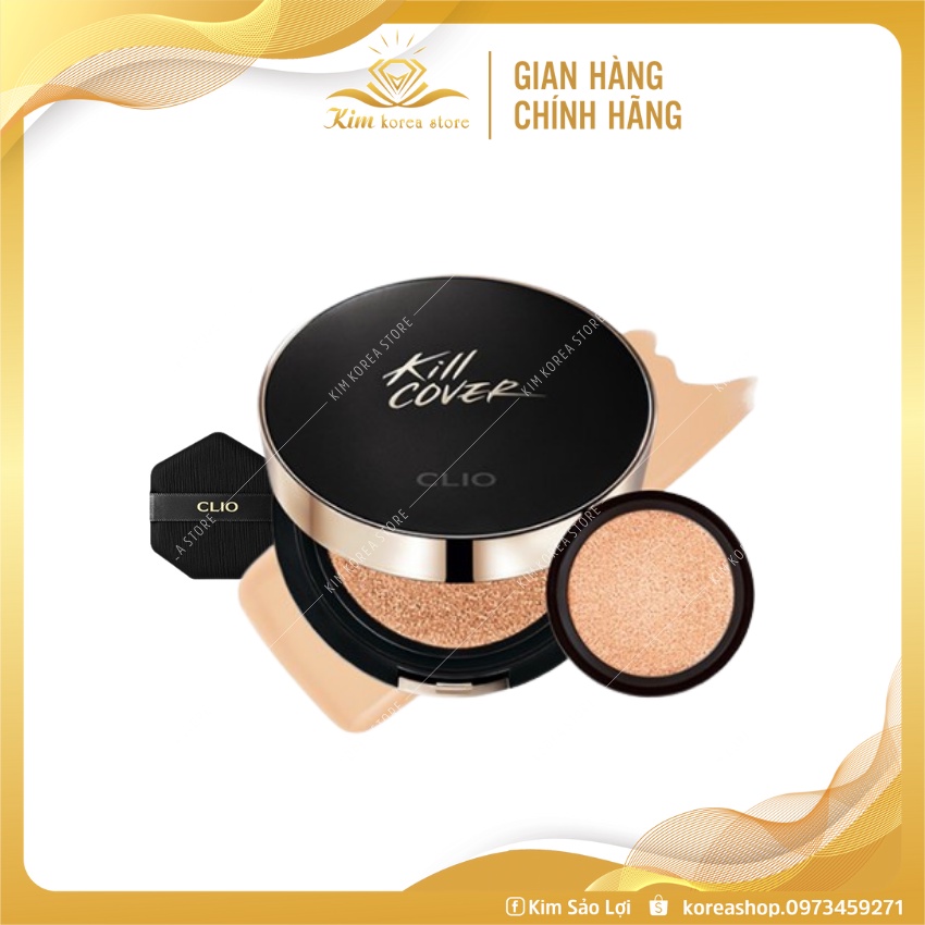 Phấn nước Clio kill cover fixer cushion spf50+ pa+++ chống trôi, cố định lớp trang điểm