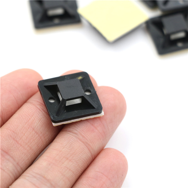 Set 100 Đế Giữ Dây Cáp Tự Dính 20x20 X 6mm