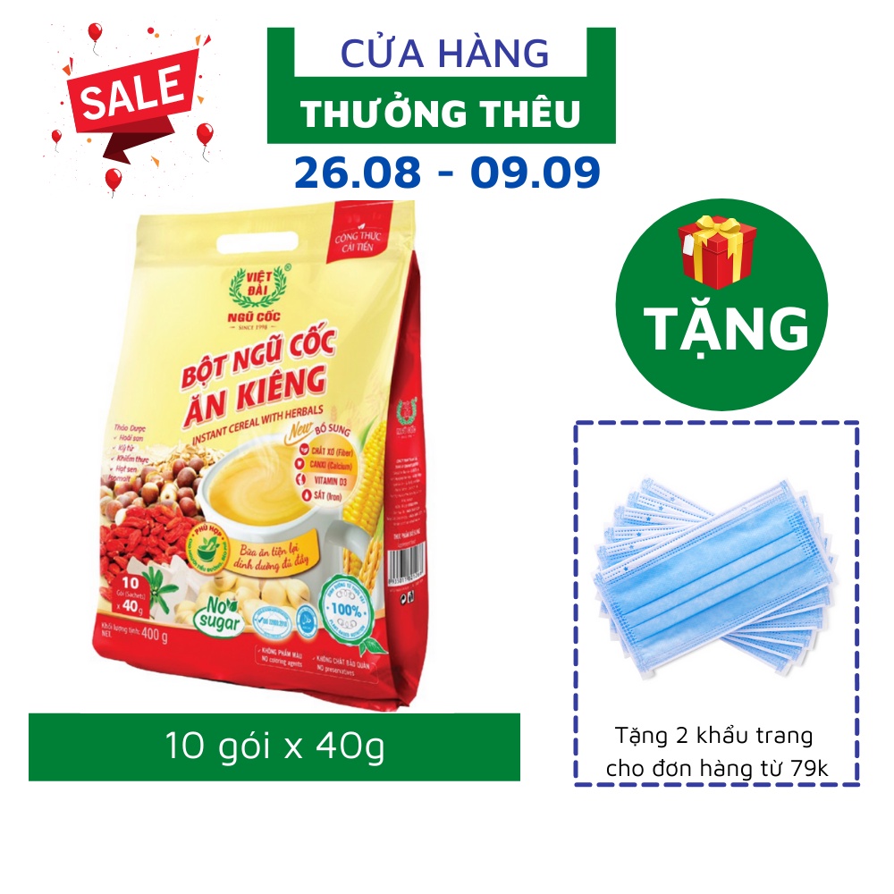 Bột ngũ cốc ăn kiêng Việt Đài bịch 400g (10 gói)