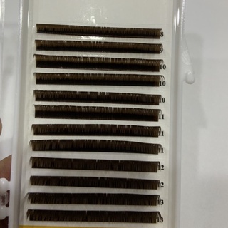 Mi nâu mix size dày 0.07 MIX 8-13 - nôi mi - tạo fan- dụng cụ nối mi
