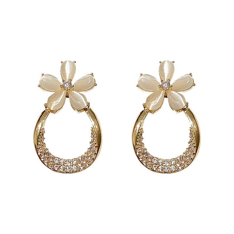 Khuyên Tai Kẹp Không Cần Xỏ Lỗ Hình Hoa Lá Dễ Thương Đơn Giản CE1101