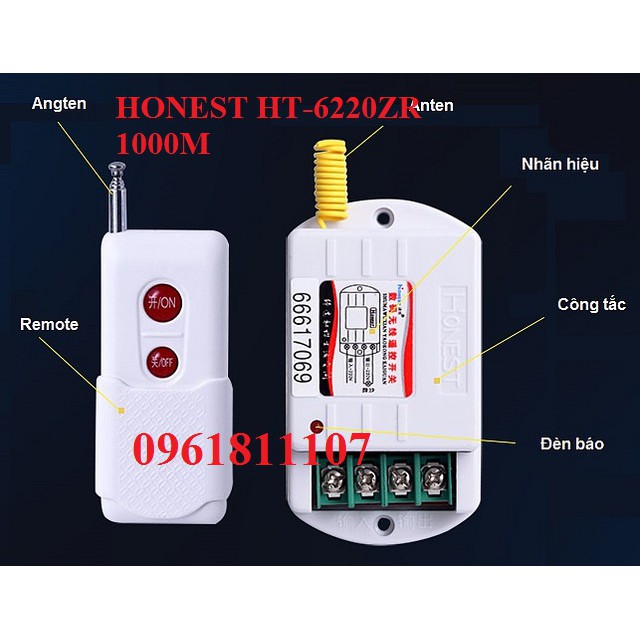 Điều khiển từ xa 2 remote honest 6220 1KM