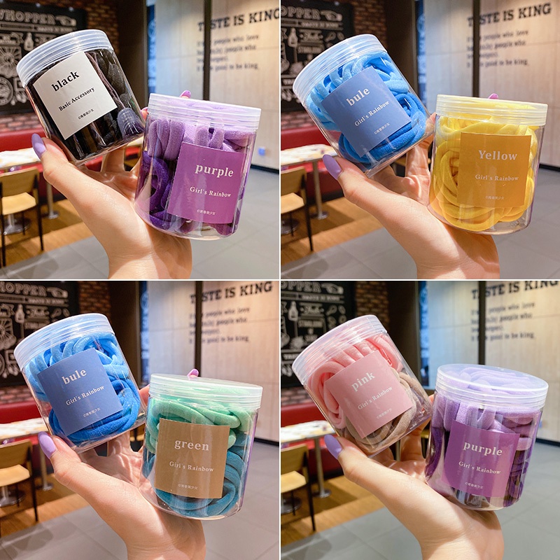 Thun cột tóc nữ Hàn Quốc dễ thương- Phụ kiện buộc tóc đẹp nhiều màu xanh, đỏ, tím, vàng, trắng, đen