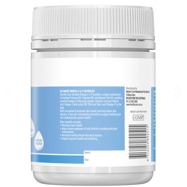 Dầu cá tự nhiên Healthy Care Fish Oil 1000mg Omega 3 sáng mắt 400 viên quatangme
