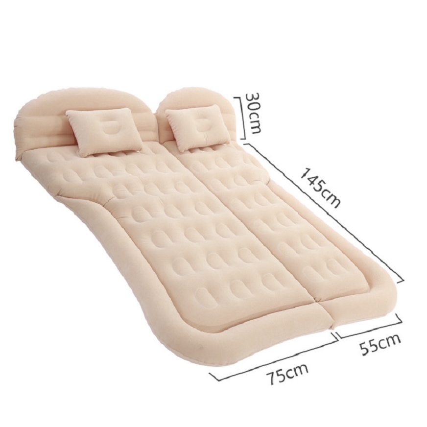 Nệm hơi, giường bơm hơi mặt nhung cao cấp trên xe ô tô tặng kèm bơm