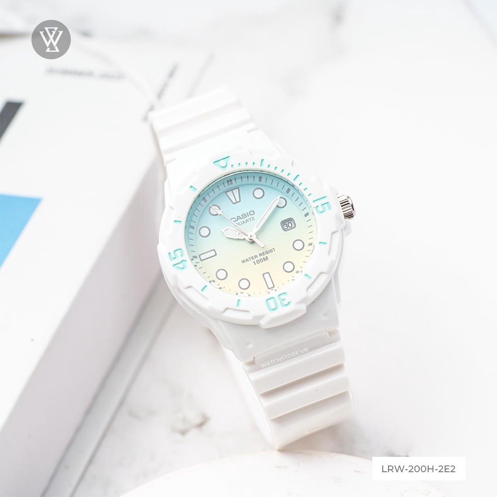 Đồng Hồ Quartz Trẻ Em Casio WATCHSTORE LRW-200H-2E2 Thiết Kế Mặt Kính 34mm, Dây Và Vỏ Nhựa Cao Cấp