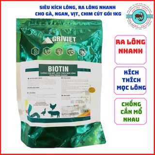 Siêu mọc lông kich lông chống cắn mổ, mượt lông đẹp mã cho ngan gà vịt chim gói 1kg