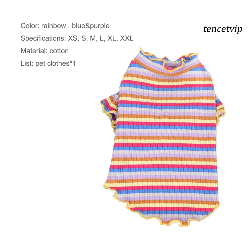 Áo thun cotton cổ tròn họa tiết kẻ sọc nhiều màu sắc thời trang mùa hè cho thú cưng