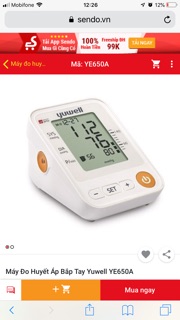 Máy Đo Huyết Áp Bắt Tay Yuwell YE650A