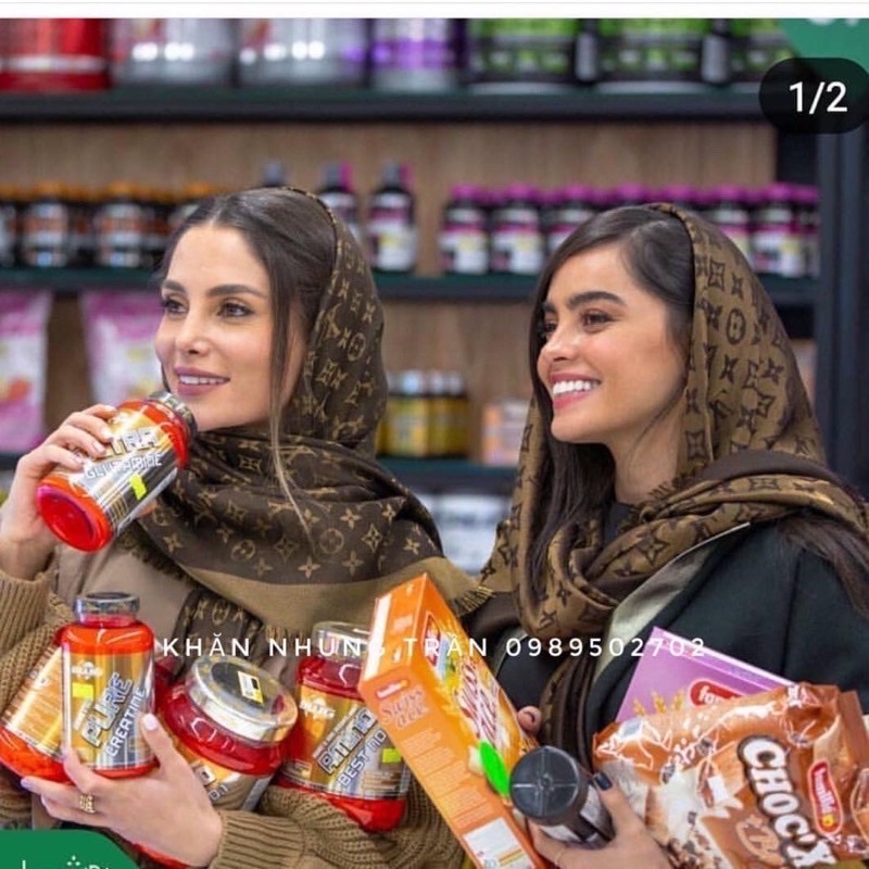 Khăn choàng cổ Lv nâu Tây