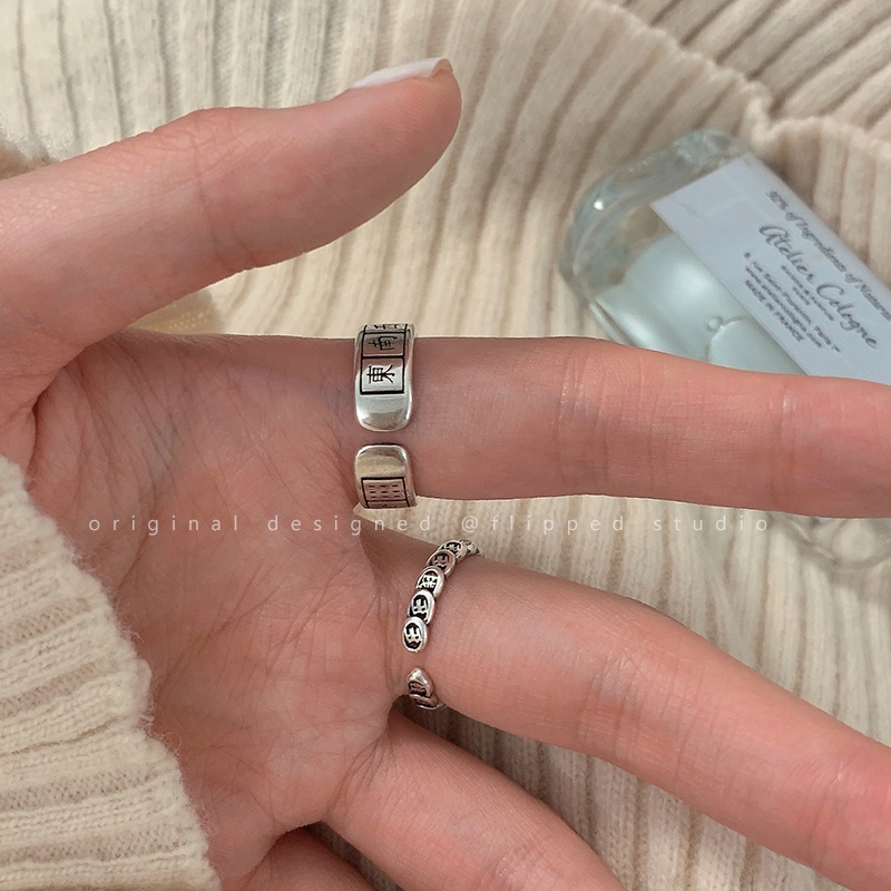 Nhẫn Mạt Chược Phong Cách retro Thời Trang