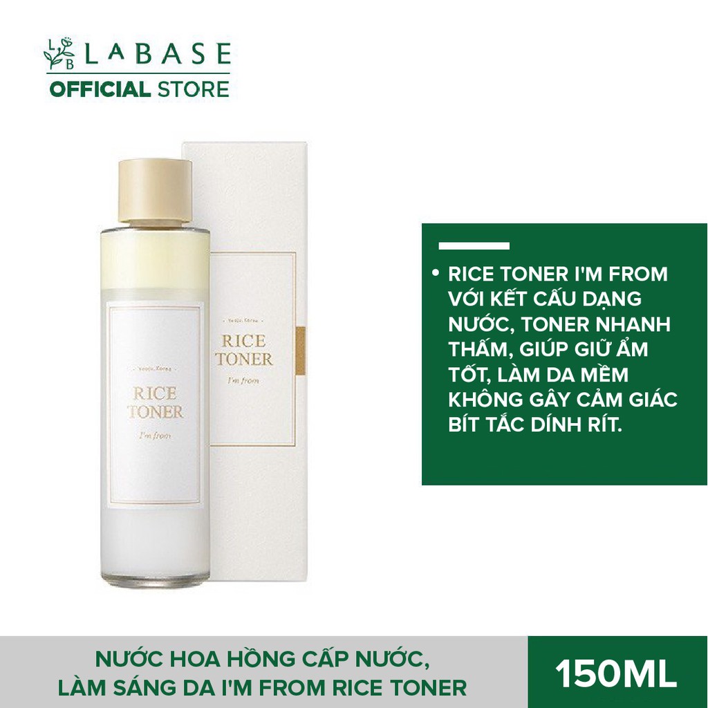 Nước hoa hồng cấp nước, làm sáng da I'm From Rice Toner 150ml - Hàng nhập khẩu chính hãng