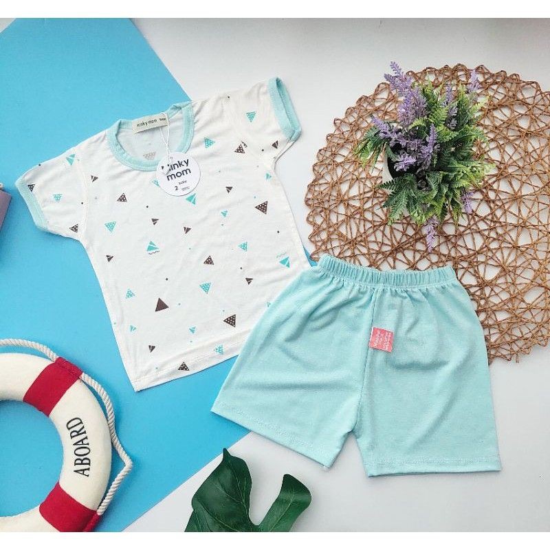 Bộ Quần Áo Cộc Tay Thun Lạnh Mềm Mát Cho Bé 4-10kg