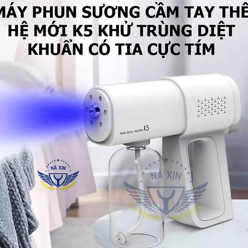 [ Siêu Tiện Lợi ] Máy xịt khuẩn K5 PRO 8 tia, Máy khử khuẩn nano phun cồn diệt khuẩn, tiết kiệm an toàn, dễ sử dụng