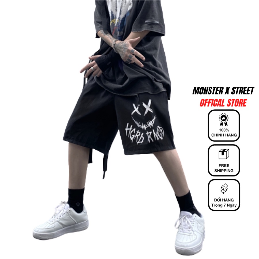 Quần Short Đùi XX unisex MONSTER X STREET Basic nam nữ thể thao oversize Hàn Quốc Ulzzang