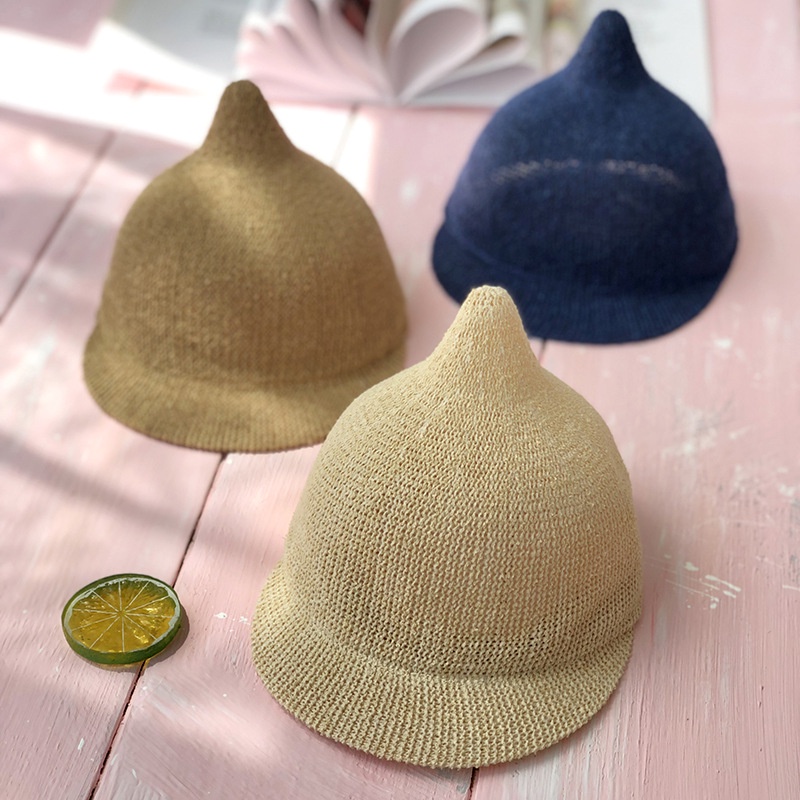 Mũ Cói Lưỡi Chai hình chóp Cho Bé Đi Chơi, Đi Biển, mũ cói củ tỏi cho bé chống nắng, mát mẻ Cuabebe Baby