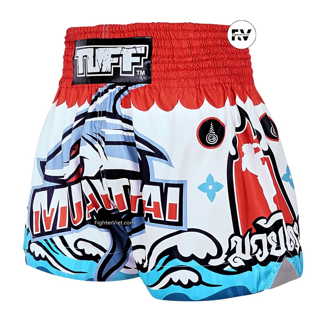 Quần TUFF Muay Thai Boxing Shorts The Fearless One - Cá Heo Trắng