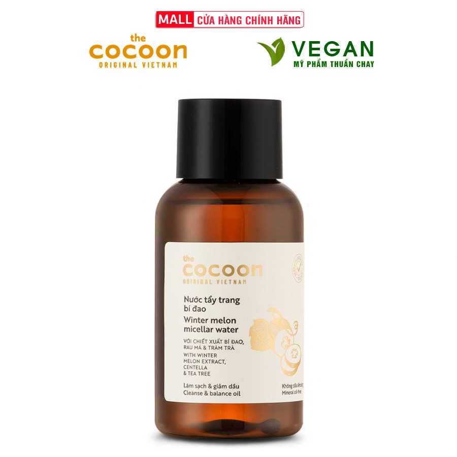 [Mã FMCGMALL -8% đơn 250K] Nước tẩy trang bí đao cocoon 140ml thuần chay sạch bụi bẩn và dầu thừa da mụn